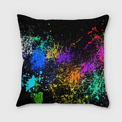 Подушка квадратная Брызги красок, цвет: 3D-принт
