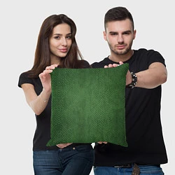 Подушка квадратная Змеиная зеленая кожа, цвет: 3D-принт — фото 2