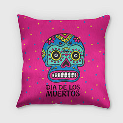 Подушка квадратная Мексиканский череп, цвет: 3D-принт