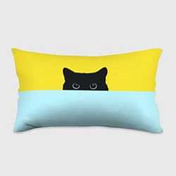 Подушка-антистресс Черный кот выглядывает, цвет: 3D-принт