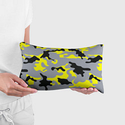 Подушка-антистресс Yellow & Grey Camouflage, цвет: 3D-принт — фото 2