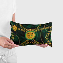 Подушка-антистресс Золотой леопард и цепь, цвет: 3D-принт — фото 2