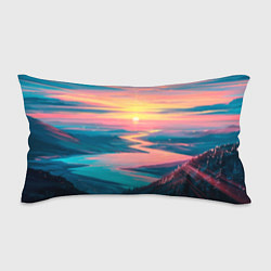 Подушка-антистресс Извилистая река закат природа, цвет: 3D-принт