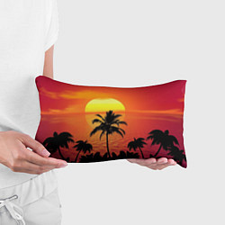Подушка-антистресс Пальмы на фоне моря, цвет: 3D-принт — фото 2