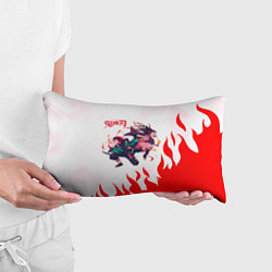 Подушка-антистресс Танджиро и Незуко в огне, цвет: 3D-принт — фото 2