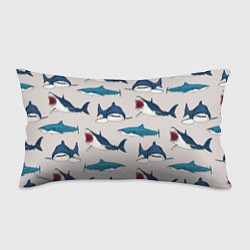 Подушка-антистресс Кровожадные акулы паттерн, цвет: 3D-принт