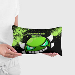 Подушка-антистресс Geometry Dash: Green Evil, цвет: 3D-принт — фото 2