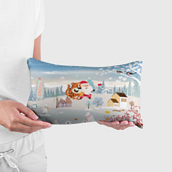 Подушка-антистресс Санта и тигр делают сэлфи, цвет: 3D-принт — фото 2