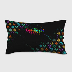 Подушка-антистресс GENSHIN IMPACT NEON LOGO RAINBOW STYLE, ЭМБЛЕМЫ