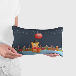 Подушка-антистресс Новогодний тигренок с красным шариком, цвет: 3D-принт — фото 2