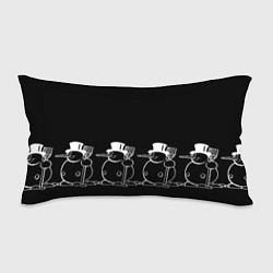 Подушка-антистресс Снеговик на черном фоне, цвет: 3D-принт