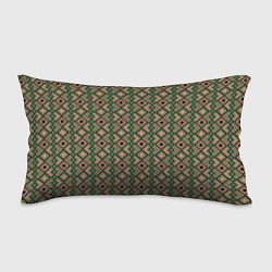 Подушка-антистресс Абстракция из черных, зеленых и бежевых квадратов, цвет: 3D-принт