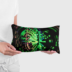 Подушка-антистресс Неоновые дискообразные узоры - Зелёный, цвет: 3D-принт — фото 2