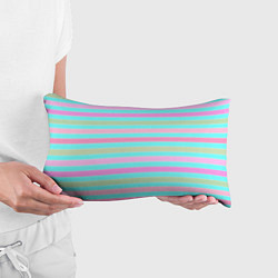 Подушка-антистресс Pink turquoise stripes horizontal Полосатый узор, цвет: 3D-принт — фото 2