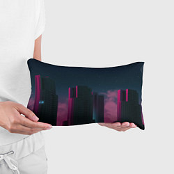 Подушка-антистресс Неоновые небоскрёбы - Розовый, цвет: 3D-принт — фото 2