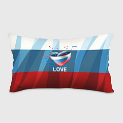 Подушка-антистресс Флаг России в виде сердца, цвет: 3D-принт