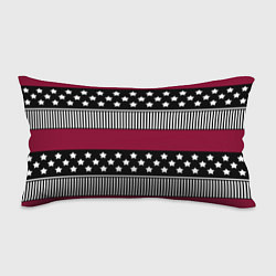 Подушка-антистресс Burgundy black striped pattern, цвет: 3D-принт
