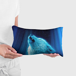 Подушка-антистресс Волк воет ну зимнее ночное небо, цвет: 3D-принт — фото 2