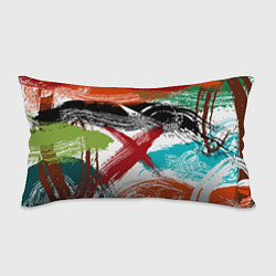 Подушка-антистресс Мазки кистью по холсту цветной краской abstraction, цвет: 3D-принт