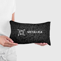 Подушка-антистресс Metallica glitch на темном фоне: надпись и символ, цвет: 3D-принт — фото 2