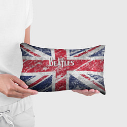 Подушка-антистресс The Beatles - лого на фоне флага Великобритании, цвет: 3D-принт — фото 2