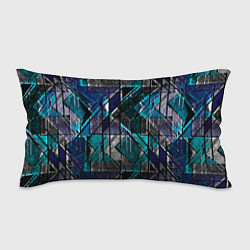 Подушка-антистресс Сине - черная гранжевая абстракция, цвет: 3D-принт