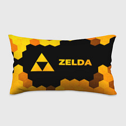 Подушка-антистресс Zelda - gold gradient: надпись и символ, цвет: 3D-принт