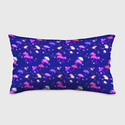 Подушка-антистресс Неоновые зонтики на фиолетовом фоне, цвет: 3D-принт