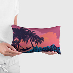 Подушка-антистресс Человек отдыхает в гамаке под пальмами, цвет: 3D-принт — фото 2