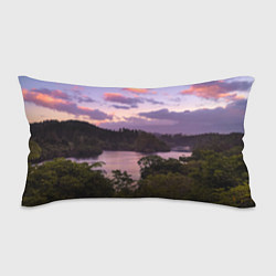 Подушка-антистресс Пейзаж вечерней реки и леса, цвет: 3D-принт