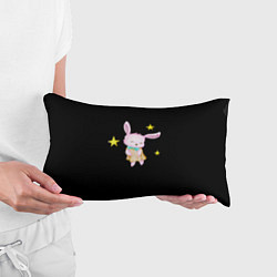 Подушка-антистресс Крольчонок танцует со звёздами на чёрном фоне, цвет: 3D-принт — фото 2