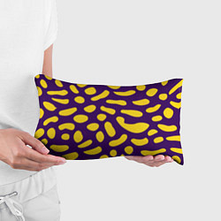 Подушка-антистресс Желтые пятна на фиолетовом фоне, цвет: 3D-принт — фото 2