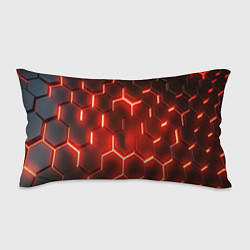 Подушка-антистресс Светящиеся красным светом шестиугольники, цвет: 3D-принт