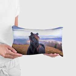 Подушка-антистресс Черный конь, цвет: 3D-принт — фото 2