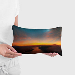 Подушка-антистресс Горная река на фоне заката, цвет: 3D-принт — фото 2
