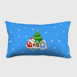 Подушка-антистресс Дед Мороз, Снегурочка и елка, цвет: 3D-принт