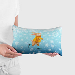 Подушка-антистресс Кролик на коньках в снегопад, цвет: 3D-принт — фото 2