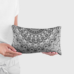 Подушка-антистресс Серый ажурный калейдоскоп мандала, цвет: 3D-принт — фото 2