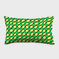 Подушка-антистресс Жёлто-зелёная плетёнка - оптическая иллюзия, цвет: 3D-принт