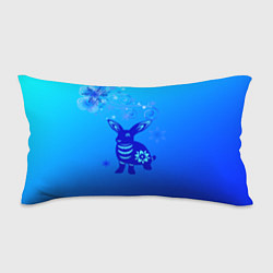 Подушка-антистресс Синий кролик и снежинки, цвет: 3D-принт