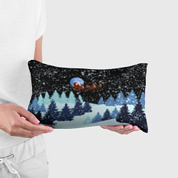 Подушка-антистресс Санта на оленях в ночном небе, цвет: 3D-принт — фото 2