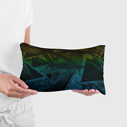 Подушка-антистресс Черный абстрактный узор на сине-зеленом фоне, цвет: 3D-принт — фото 2