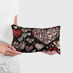 Подушка-антистресс Арт нейросети фантазийные сердца, цвет: 3D-принт — фото 2