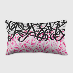 Подушка-антистресс Черно-розовая каллиграфия, цвет: 3D-принт