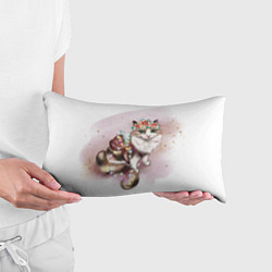 Подушка-антистресс Милая кошечка с цветами, цвет: 3D-принт — фото 2