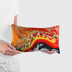 Подушка-антистресс Брызги краски - красные, оранжевые разводы, цвет: 3D-принт — фото 2