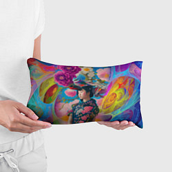 Подушка-антистресс Девочка с птицами среди цветов - мскусство, цвет: 3D-принт — фото 2