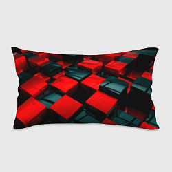 Подушка-антистресс Кубы геометрии красный и чёрный, цвет: 3D-принт