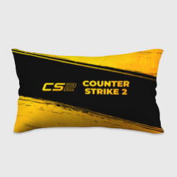 Подушка-антистресс Counter Strike 2 - gold gradient: надпись и символ, цвет: 3D-принт