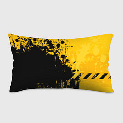 Подушка-антистресс Пятна черной краски на желтом фоне, цвет: 3D-принт